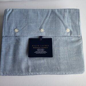 Ralph Lauren Blue Workshirt Chambray Queen Flat Sheet